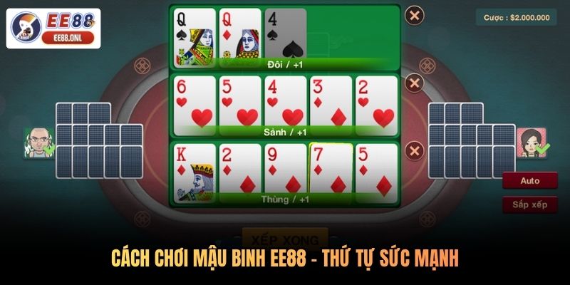 Cách chơi mậu binh EE88 - Thứ tự sức mạnh
