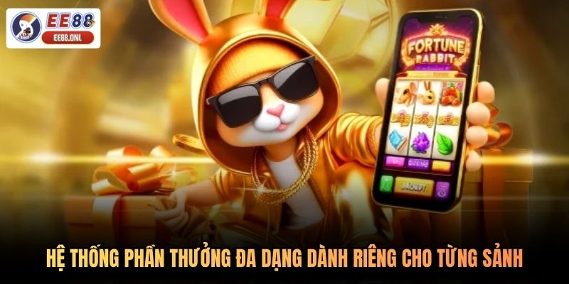Hệ thống phần thưởng đa dạng dành riêng cho từng sảnh