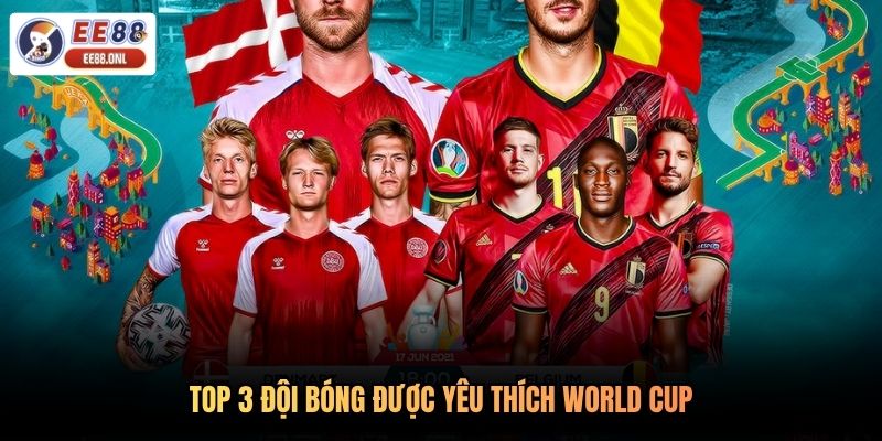 Top 3 đội bóng được yêu thích World Cup